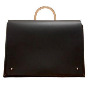 Sophisticated Black Satchel Briefcase with Lucite Handle